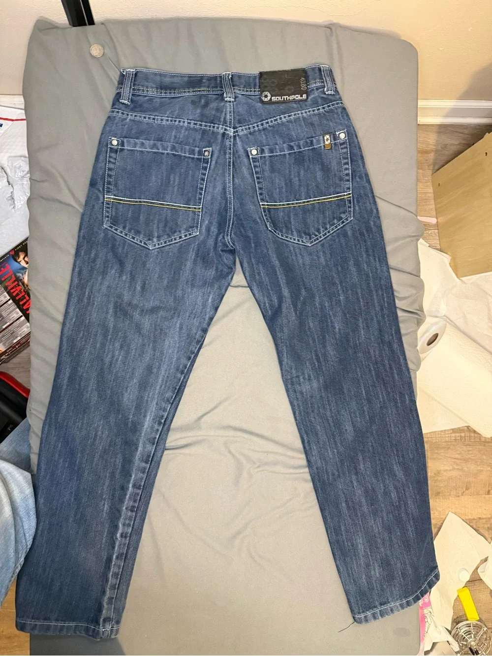 South Pole Men's Straight Leg Denim Jeans - Dark Blue Wash